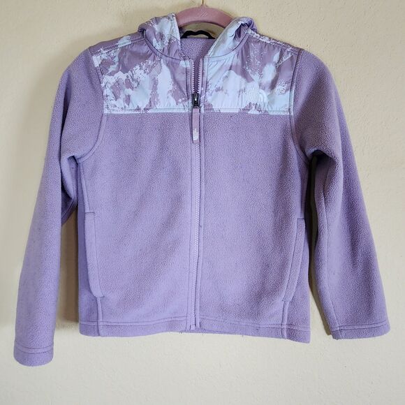 The North Face Other - The North Face Hoodie Fleece Jacket Girls Size S (7/8) purple camo soft full zip